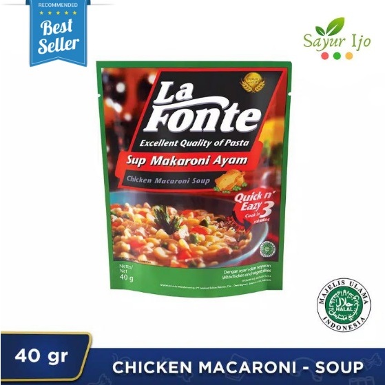 

La Fonte Sup Macaroni Ayam 40 Gram Chicken Soup Pasta Sop Makaroni Instant HALAL