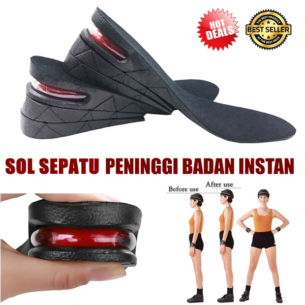 Insole sol sepatu penambah tinggi badan sol sepatu elastis peninggi badan rhodey sol sepatu dengan s