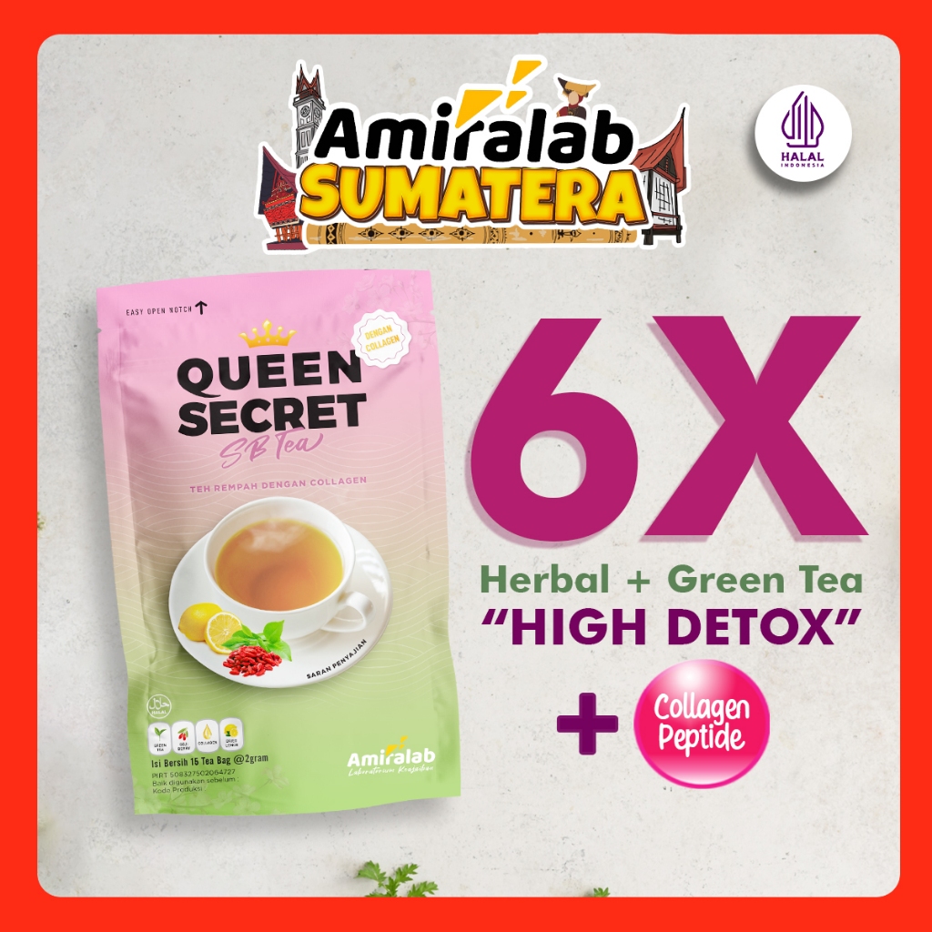 

AMIRALAB - QUEEN SECRET SLIMMING BEAUTY TEA Minuman Teh Hijau Herbal Ampuh Badan Kurus Ideal 15 Bag