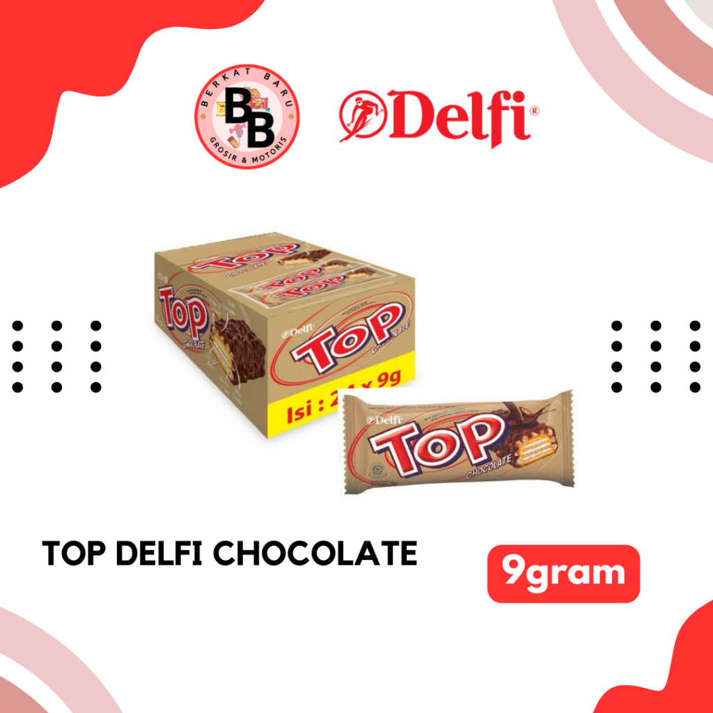 

[BB SNACK] TOP DELFI WAFER 9GRAM HARGA PER BOX ISI 24 PCS