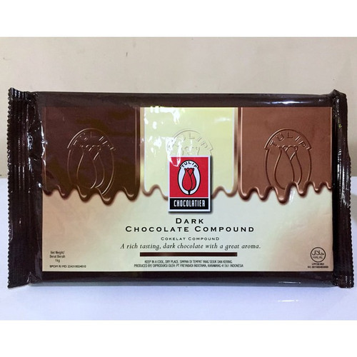 

Tulip Dark Chocolate Compound 1kg - Dark Coklat 1 kg