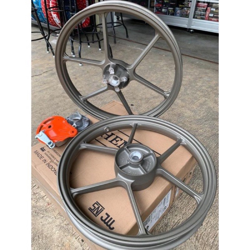 VELG PALANG BRT CHEMCO SET NAPGIR + TUTUP KAMPAS SET DEPAN BELAKANG VELEG PELEK PALANG BRT CHEMCO SI