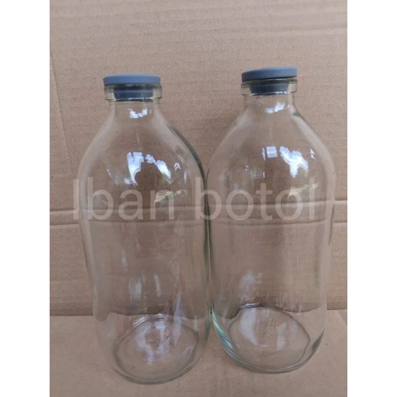 Botol kaca Asi 500ml tutup karet / Botol bening 500ml