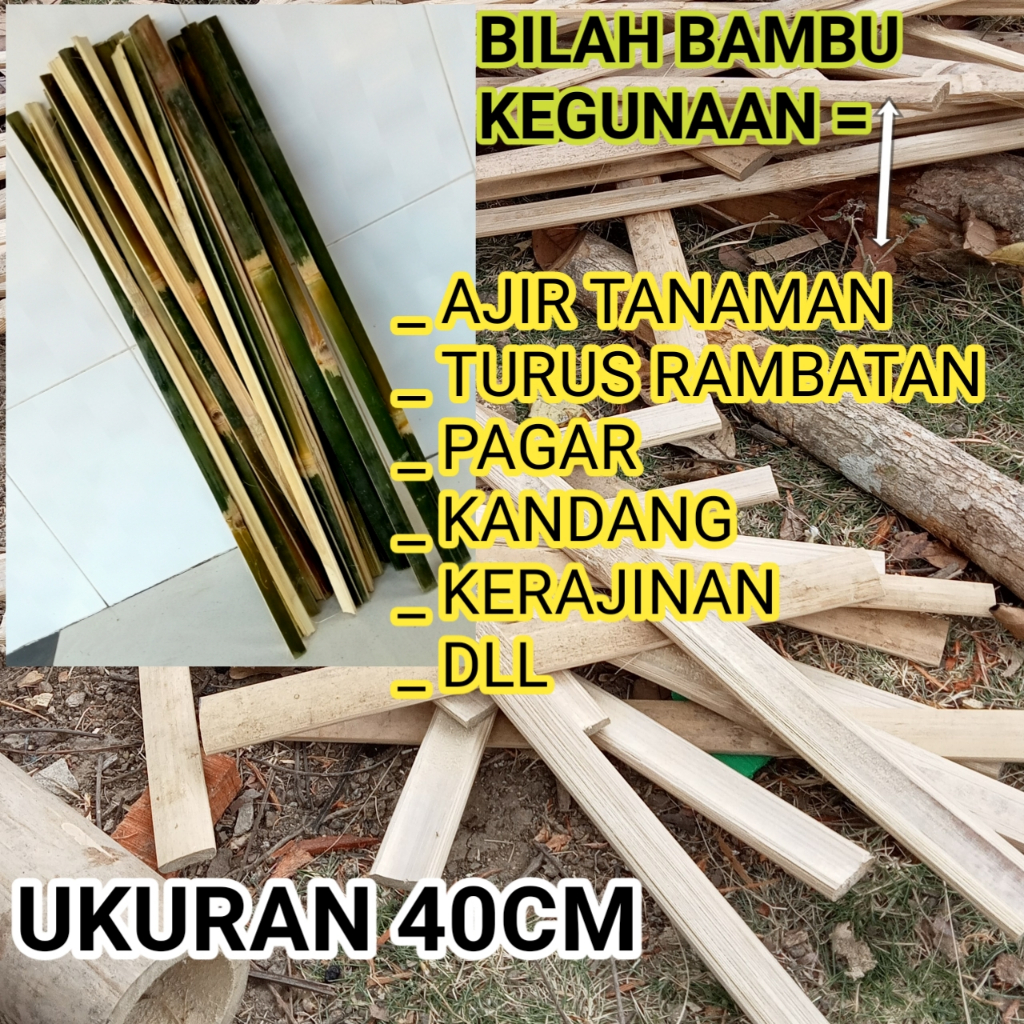 BILAH BAMBU 40CM/TURUS PENYANGGA TANAMAN/TURUS TANAMAN RAMBAT/TURUS TANAMAN/TURUS BAMBU/BAMBU BILAH/