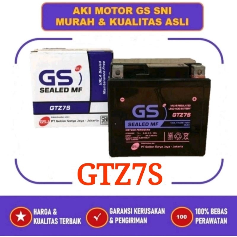 Aki Motor Honda Vario 125 & Vario 150 SNI Kering (GTZ7S)