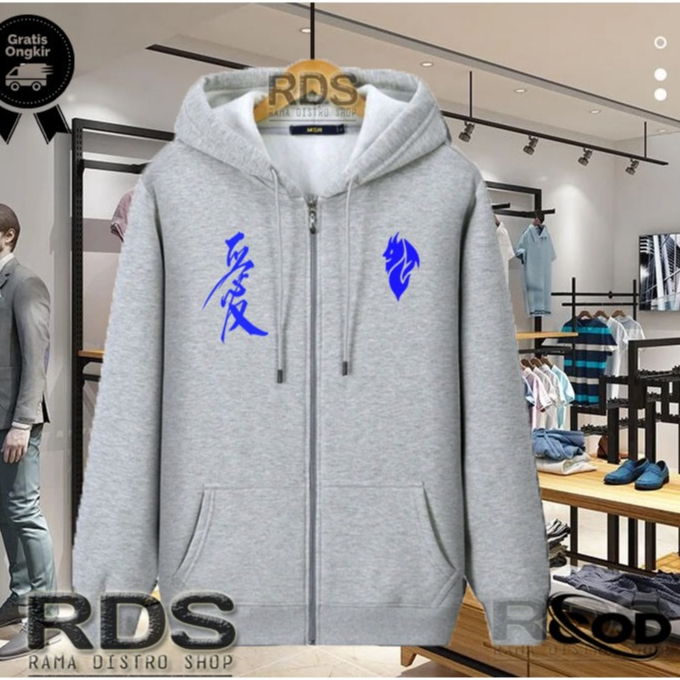 RDS COD.. Jaket distro terbaru logo AC Milan Kirka Cina Keren Text Biru original unisex cewek cowok 