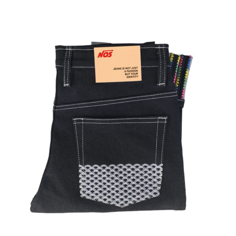 RAW DENIM SELVEDGE BLACK RAINBOW 14 OZ