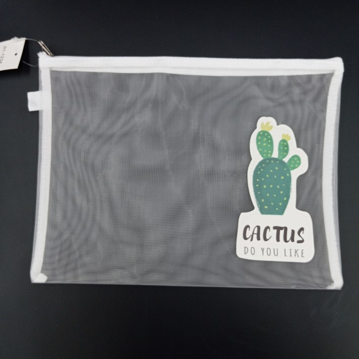 

Tempat Pensil Jaring Transparan Document Organizer Zipper Bag A4