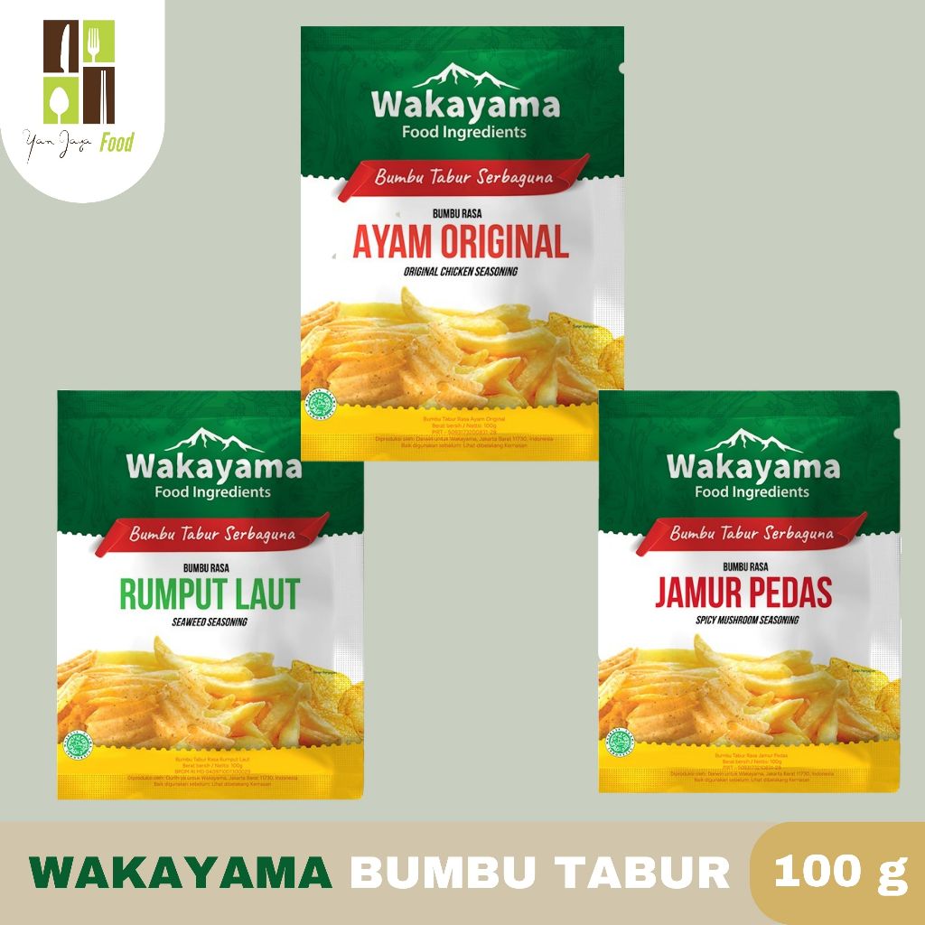 

Wakayama Bumbu Tabur Serbaguna Ayam Original / Jamur Pedas / Rumput Laut 100g Gurih-ya