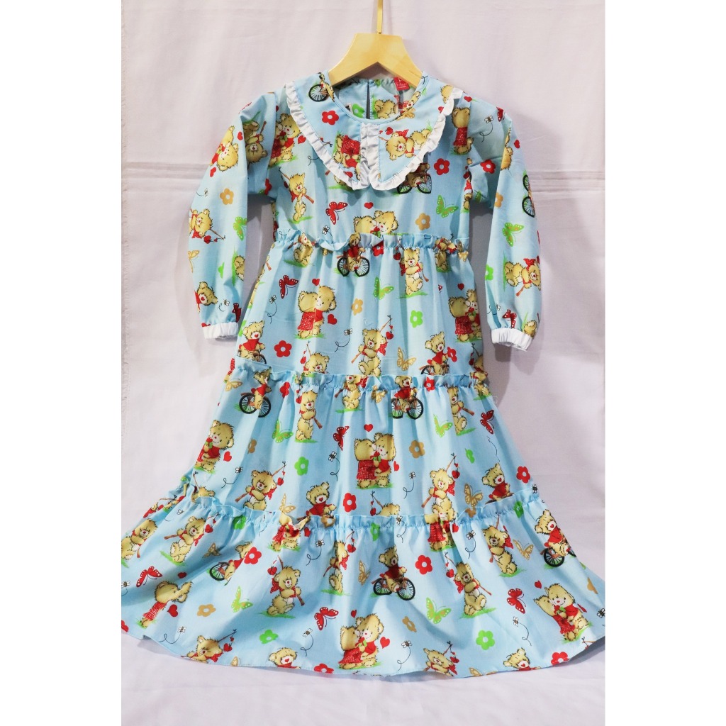 DRESS BAJU MUSLIM ANAK CEWE/ DRESS ANAK MUSLIM TERBARU/ DRESS BAJU MUSLIM ANAK MOTIF
