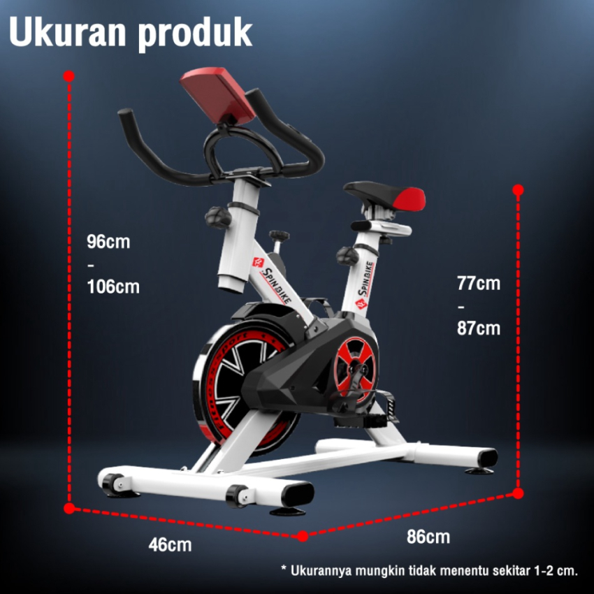 Ready Stock HTD SPORT Sepeda Statis Spin Bike Exercises Alat Olahraga Fitness Cardio S-303 Black ter