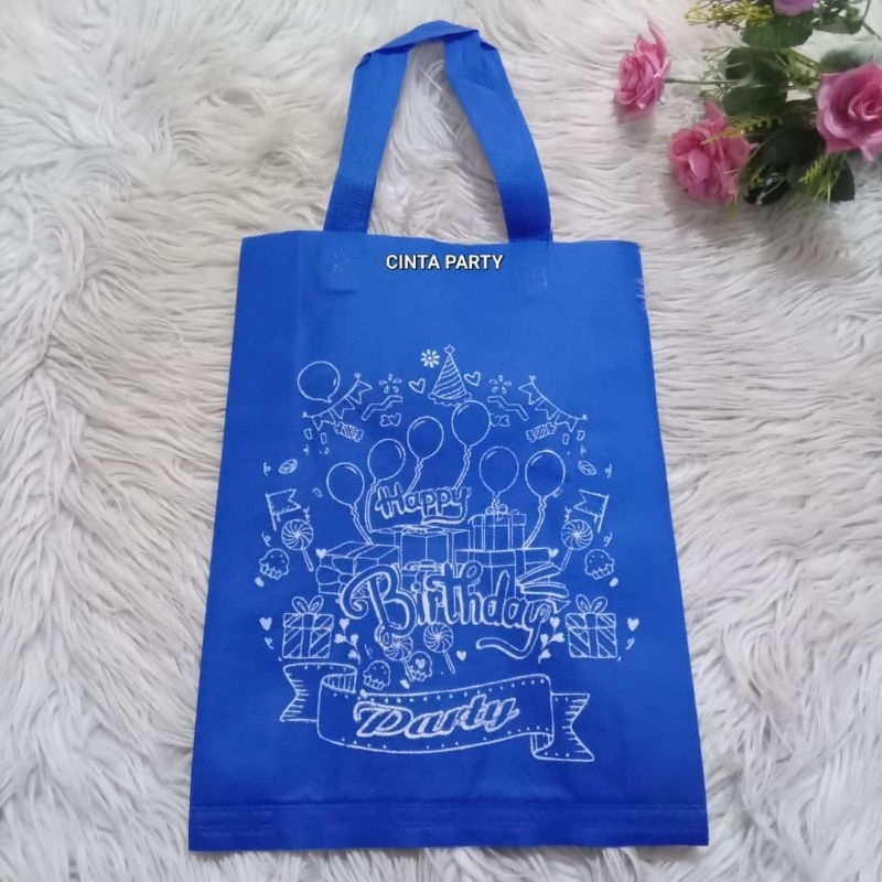 

Goodiebag Tali Happy Birthday Ulang Tahun 25x35cm 12pcs biru