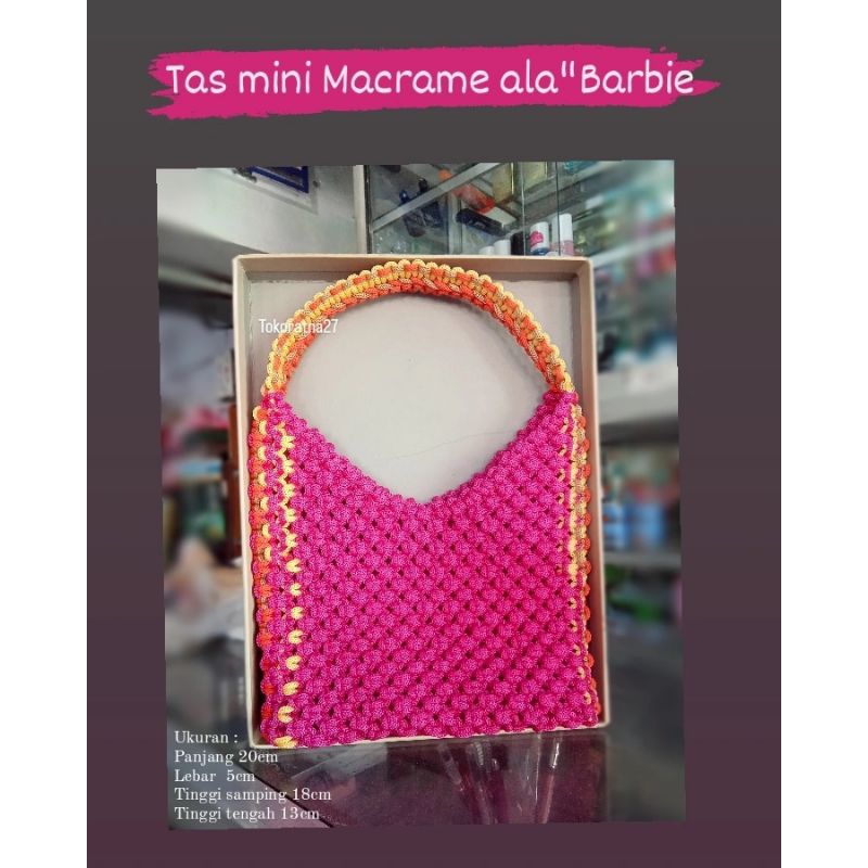 Tas macrame tali kur Barbie mini kekinian viral