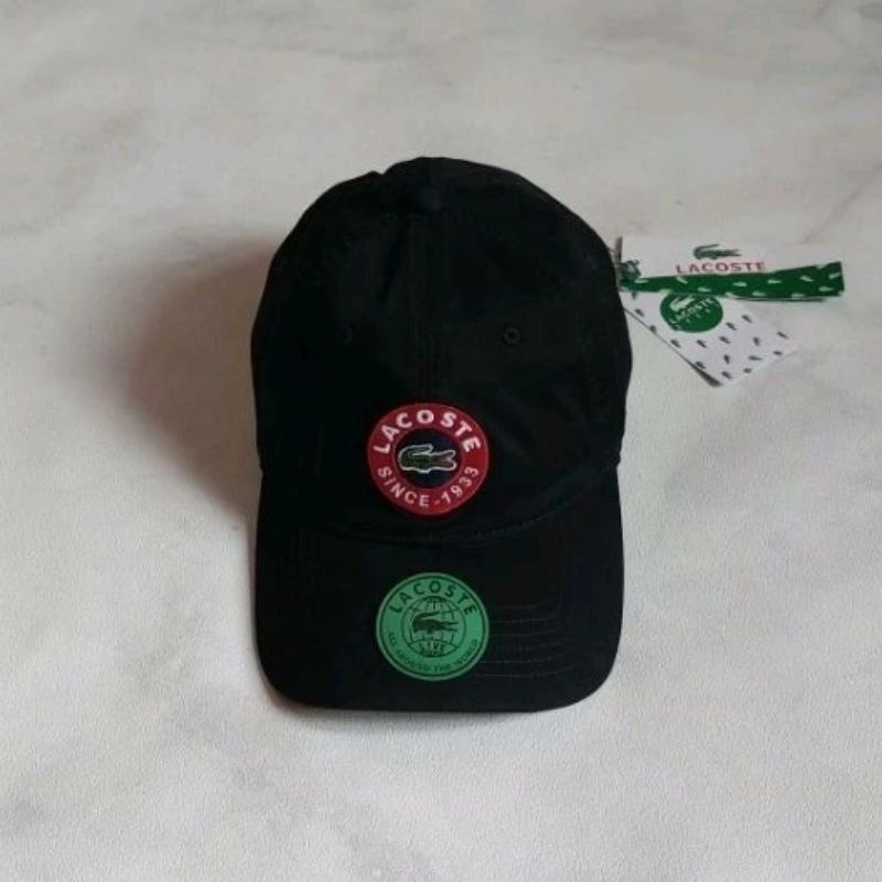 topi/caps LACOSTE big logo -hitam- ori import BNWT