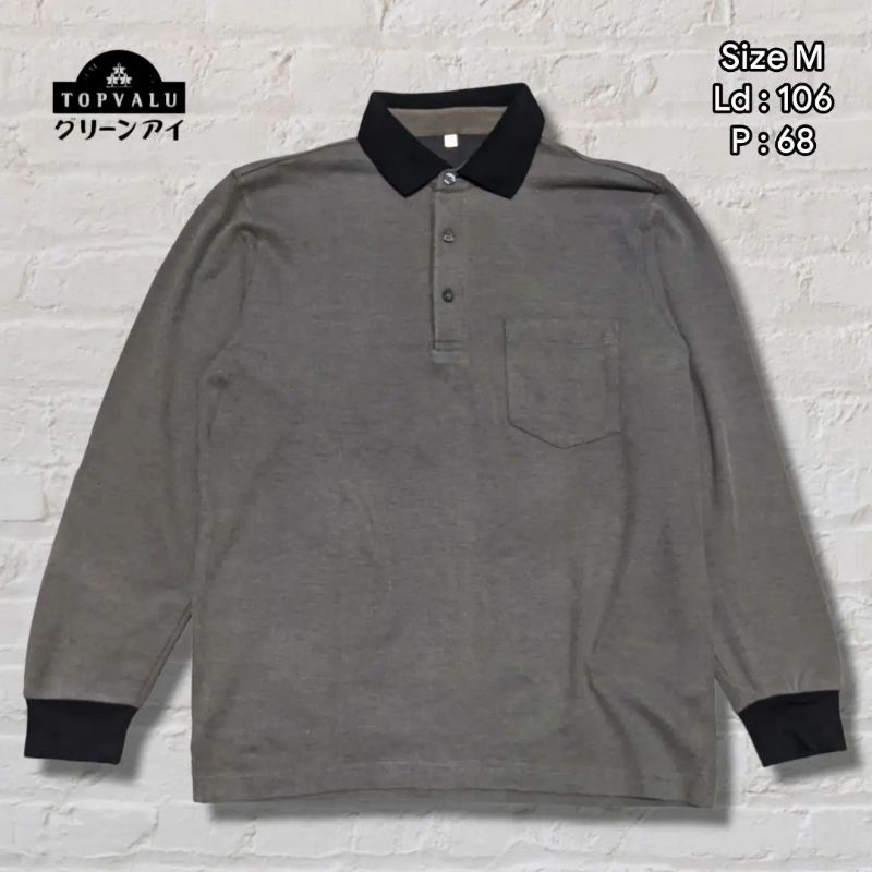 Kaos Polo Longsleeve Rugby Shirt Topvalu Original Second Preloved