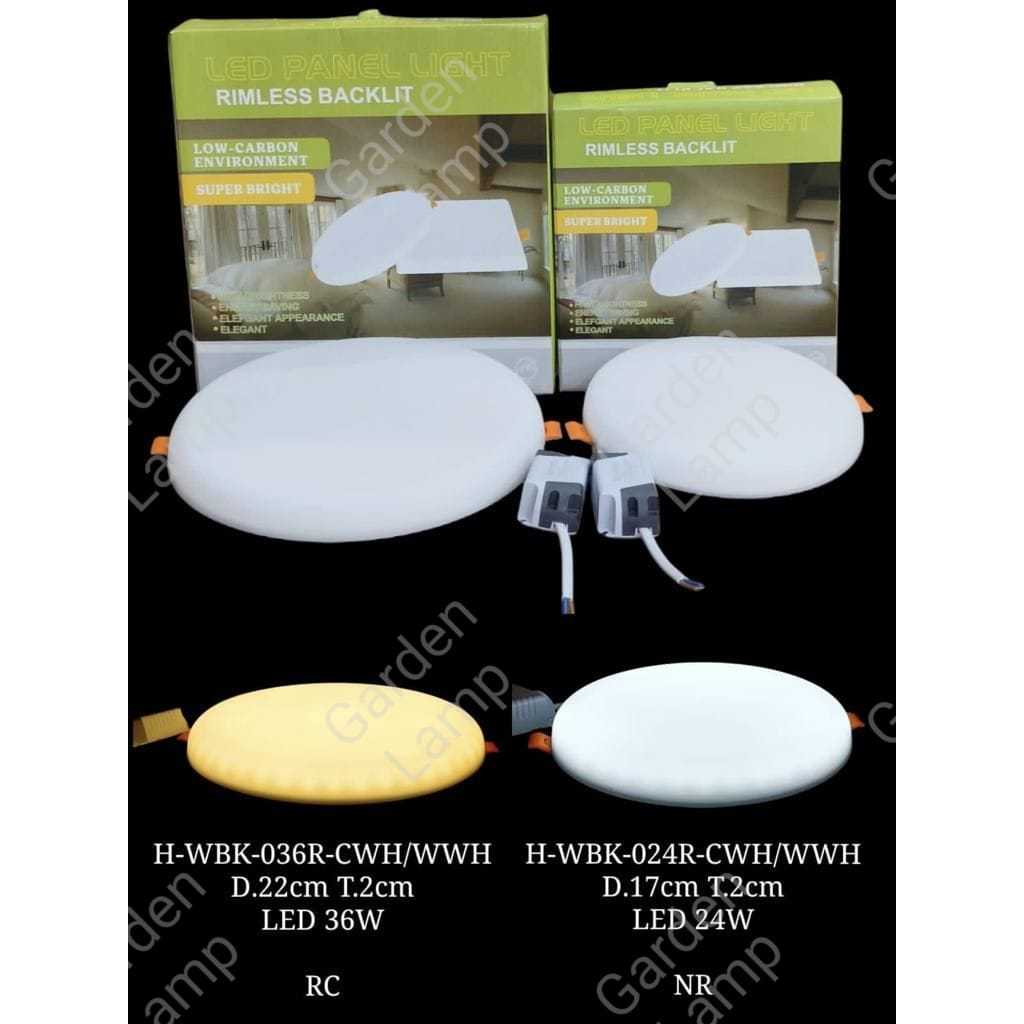 Lampu Downlight LED panel outbow frameless 24w 36w - Lampu Downlight