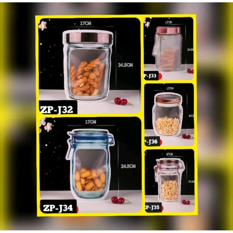 ZIPLOCK BAG KLIP ZIPPER TOPLES JAR COOKIES POUCH BUNGKUSAN PLASTIK KEMASAN TEMPAT SNACK PERLENGKAPAN