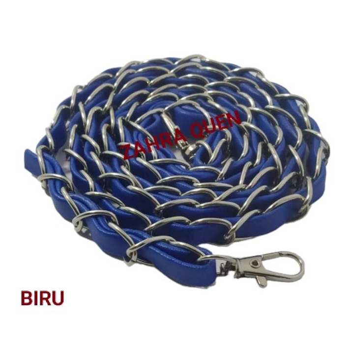 ➧✾ TALI TAS RANTAI MOTIF ANYAMAN RANTAI SILVER UKURAN 120 CM