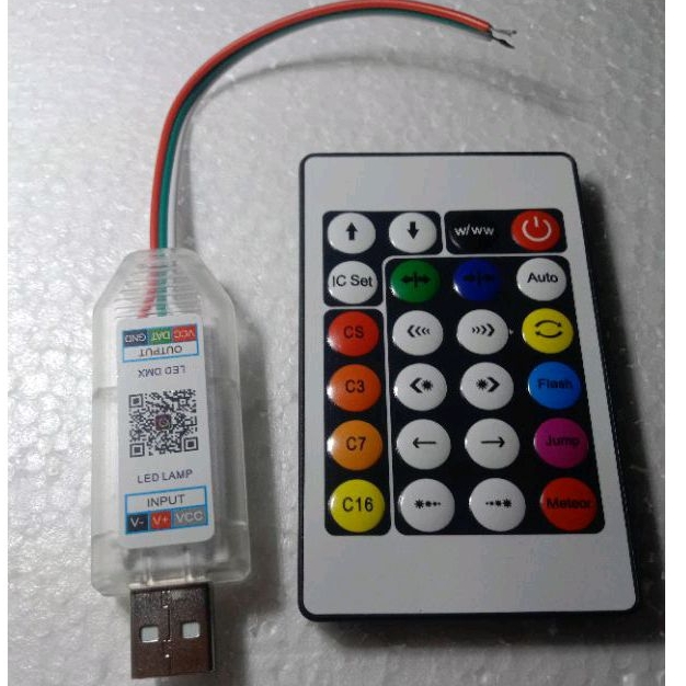 Remot Control + Modul usb Led Strip ws2812  5 volt