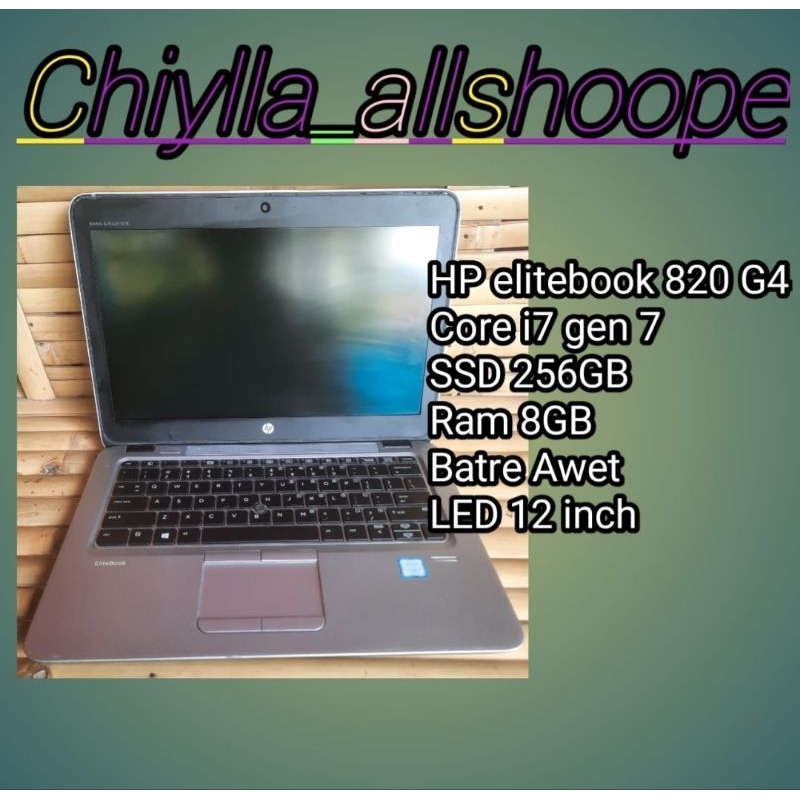 Laptop HP elitebook 820 G4Core i7 gen⁷SSD 256GBRam 8GB