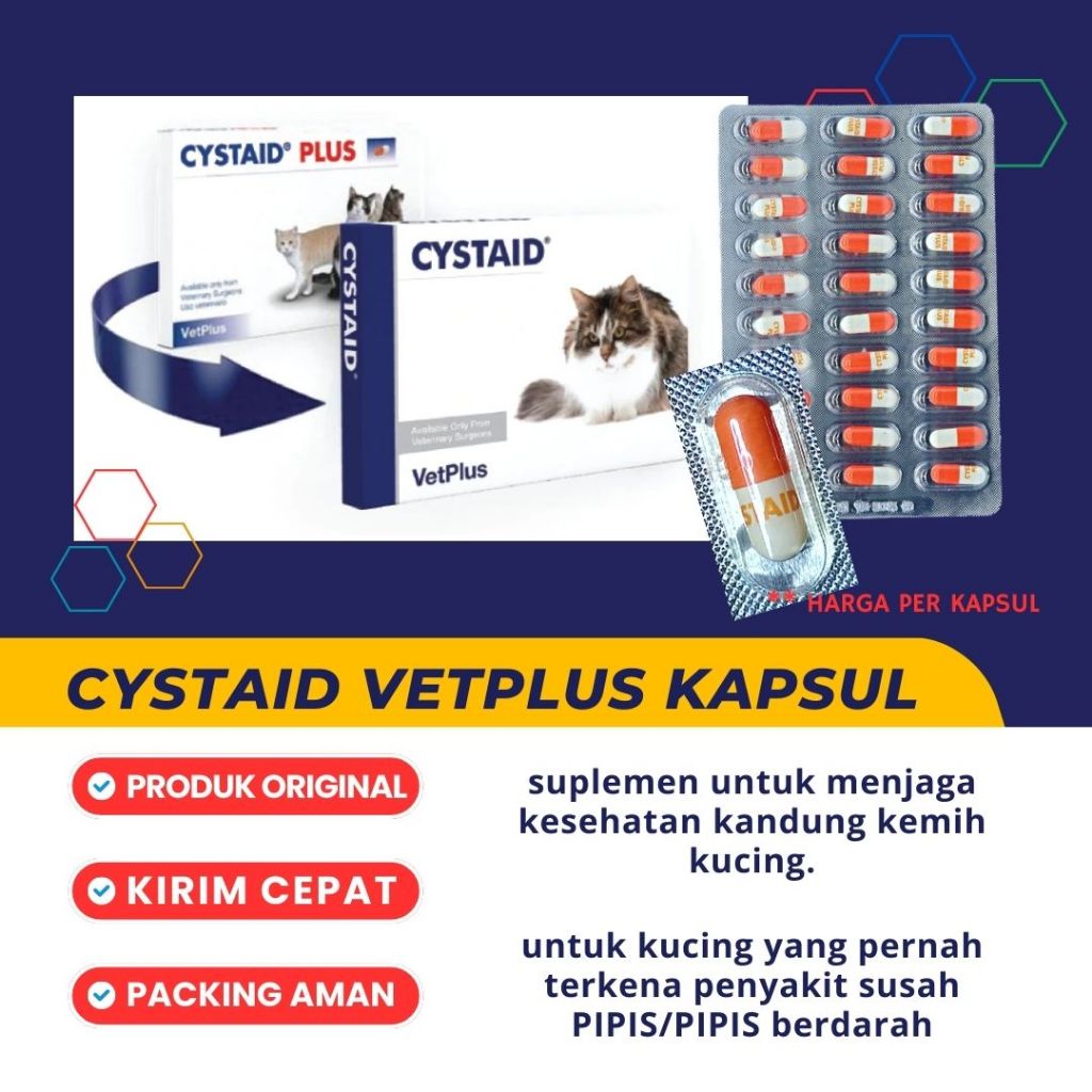 CYSTAID KAPSUL SUPLEMEN KESEHATAN SALURAN KEMIH KUCING / ORIGINAL CYSTAID KAPSUL