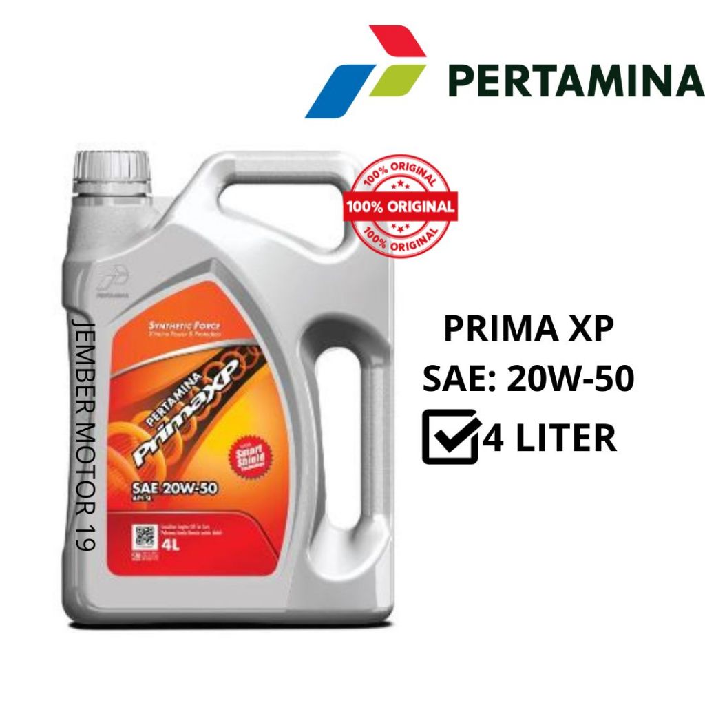 OLI MESIN MOBIL PRIMA XP 4 LITER 20W-50 ORIGINAL (OLI MESIN BENSIN)
