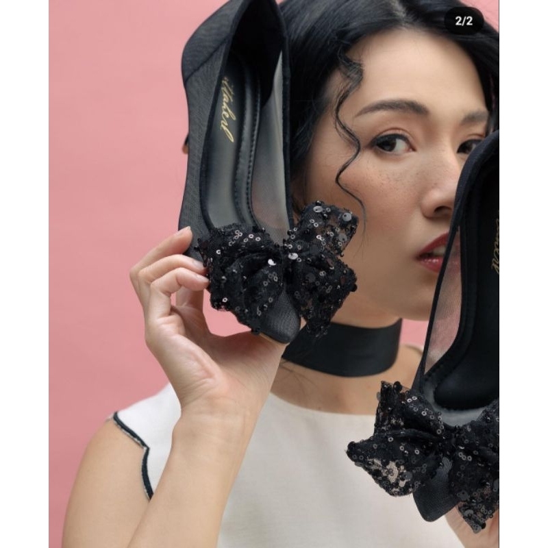 ittaherl Jewel thin heels ink 90mm sz 37 (baru)