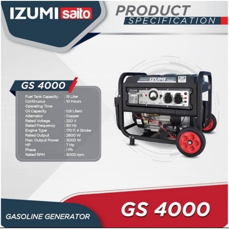 Genset 3000 Waatt Izumi GS 4000