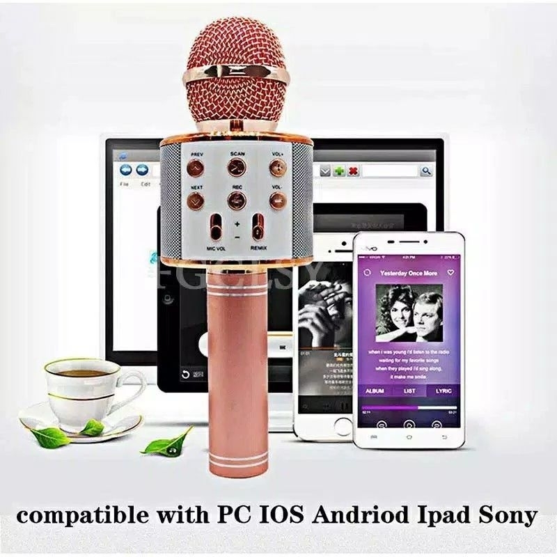 Mic Karaoke WS 858 Bluetooh Mickropon Karaoke