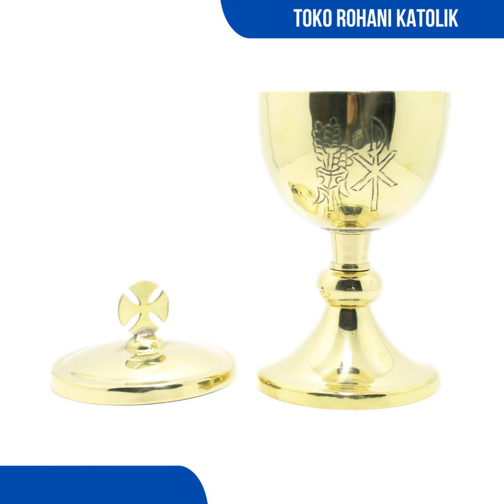 PROMO SIBORI TEMPAT HOSTI KATOLIK / PERALATAN MISA KATOLIK / SIBORI KUNINGAN DISKON MURAH