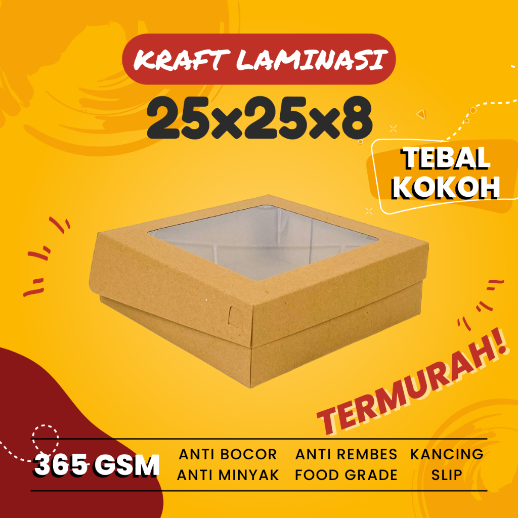 

Box Kue Bolu Chiffon Pudding Roti Kotak Nasi Jendela 25x25x8 cm