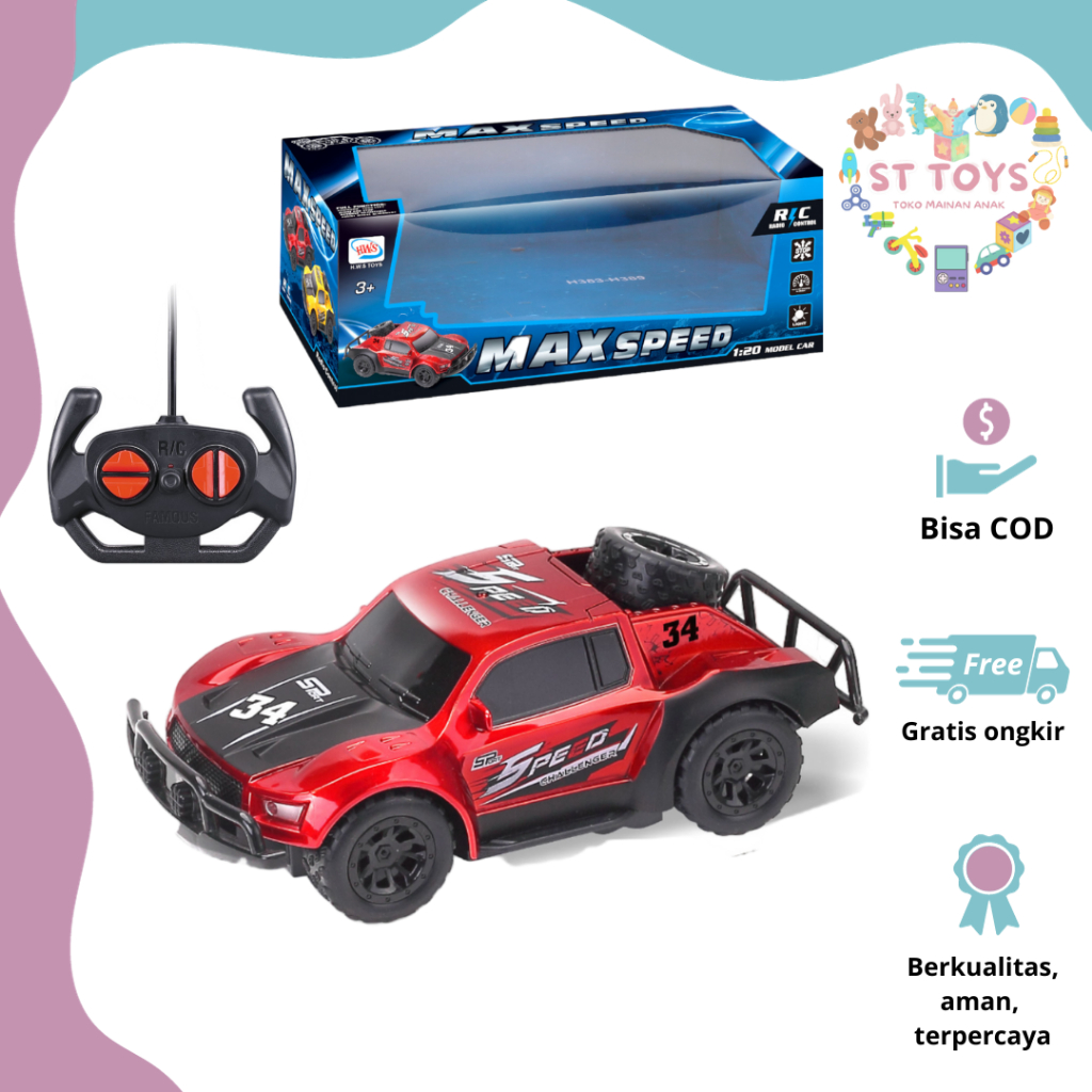(BISA COD) Mainan RC Mobil off-road Max Speed
