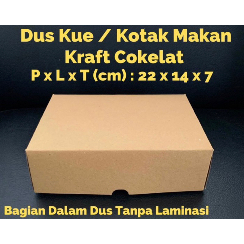Kotak NX Dus Kue Makan 22x14x7 Kraft coklat ~ GALERI PLASTIK FROZEN FOOD