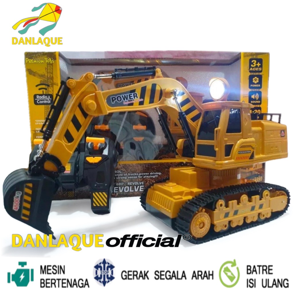 8D RC Truck Excavator Pr17445 Hobby Truk Beko LED Remote Control 2.4GHz 360° Revolve 9CH Superior Po