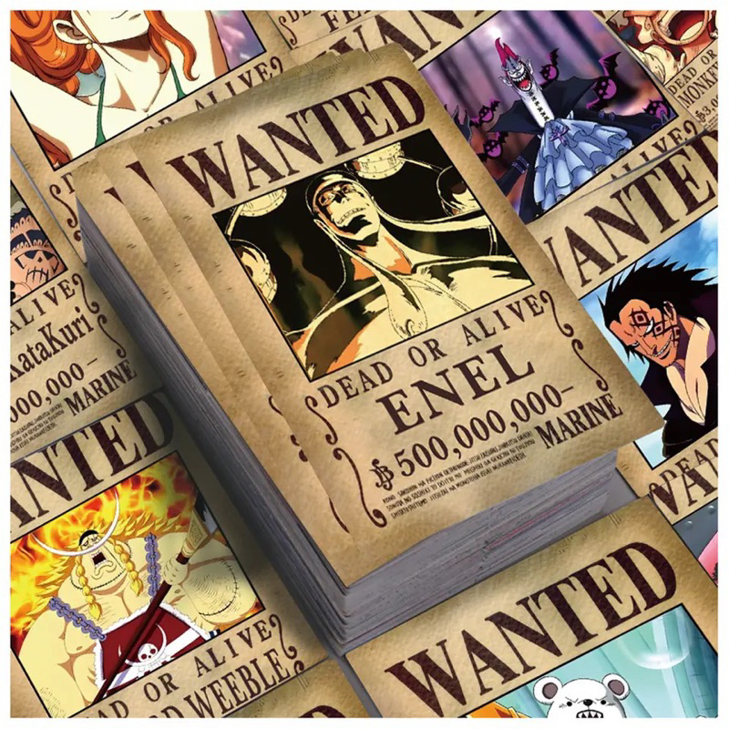 

COD 50 buah Anime Kartun One Piece Wanted Poster Stiker Laptop Skateboard Notebook Koper Tahan Air Stiker Decal Mainan Anak