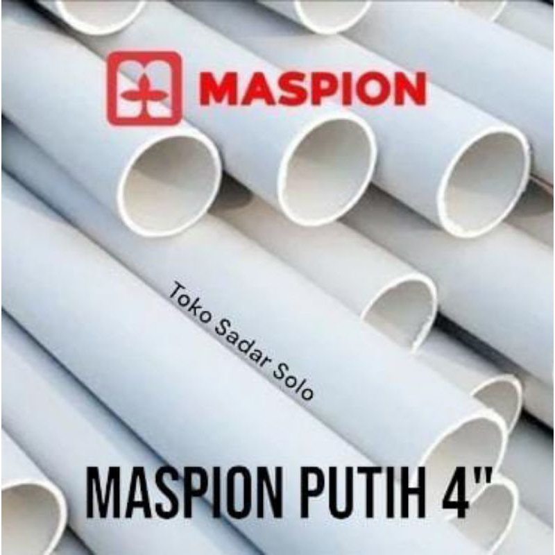 pipa maspion putih 4 inch panjang 4 meter
