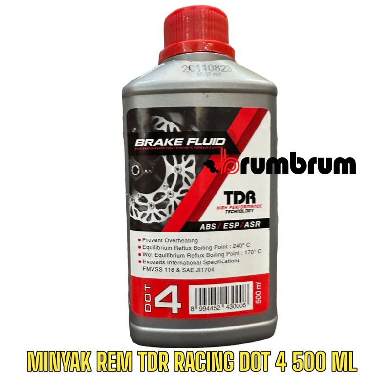 MINYAK REM TDR DOT 4 500 ML / BRAKE FRUID TDR DOT 4