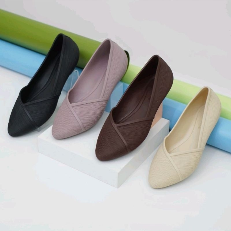 Sepatu Karet Wanita PORTO LADY XEM-Sepatu flatshoes Wanita Terbaru Anti Slip Model Korea
