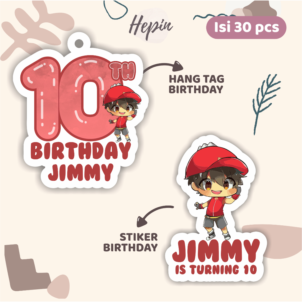 

(30pcs) cetak Hang tag & stiker ulang tahun tema BOBOI BOY /label tag ulang tahun murah/hang tag ulang tahun/tag souvenir ulang tahun/stiker nama ulang tahun/diecut stiker&t ag