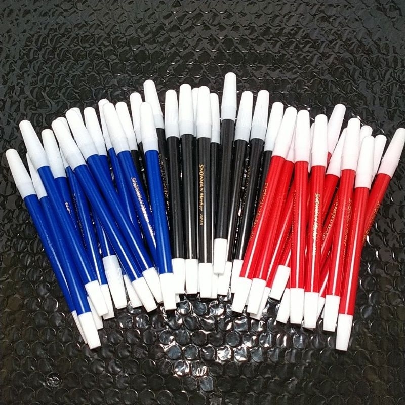 

Spidol SNOWMAN Marker PERMANENT kecil hitam merah dan biru 12 pcs