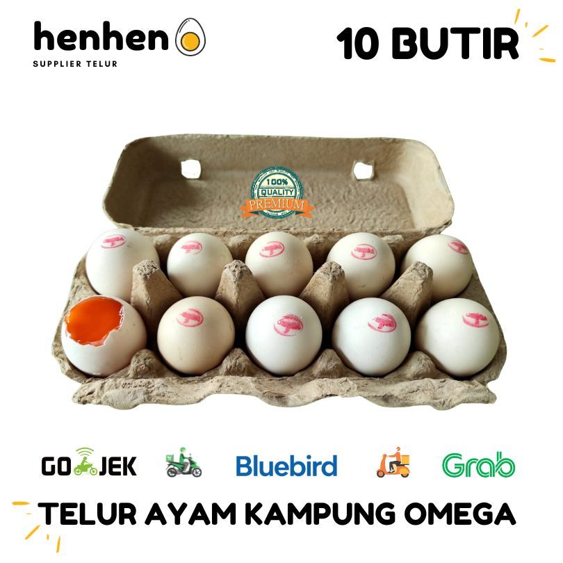 

IO TELUR AYAM KAMPUNG OMEGA 1 BOX = 10 BUTIR HENMART