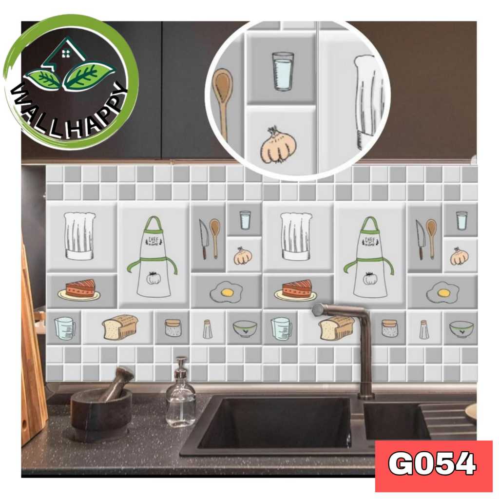 WALLHAPPY - Sticker Dapur &amp; Kamar Mandi (4 ROLL) UK. 60cm x 200cm • High Quality