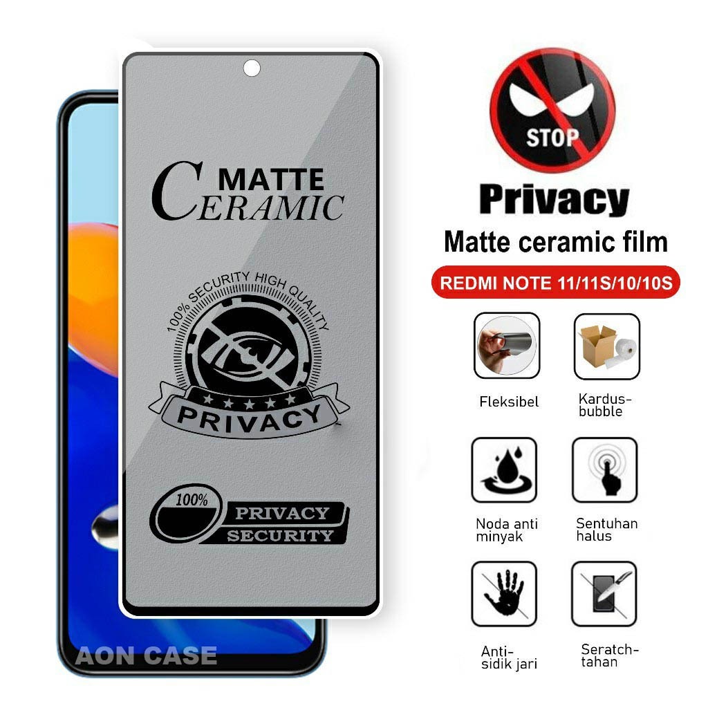 tempered glass Anti SPY REDMI NOTE 11 4G REDMI NOTE 11S ANTIGORES TG SPY MATE CERAMIK -BISA COD
