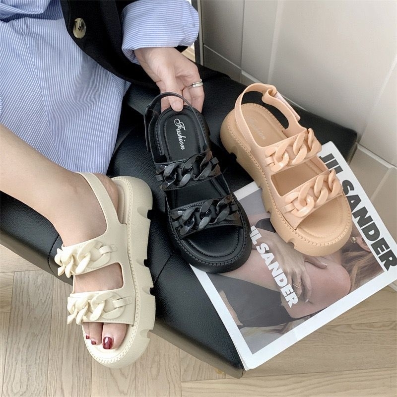 Sandal Wedges Fashion Bangkok Lucinta Rantai High Quality