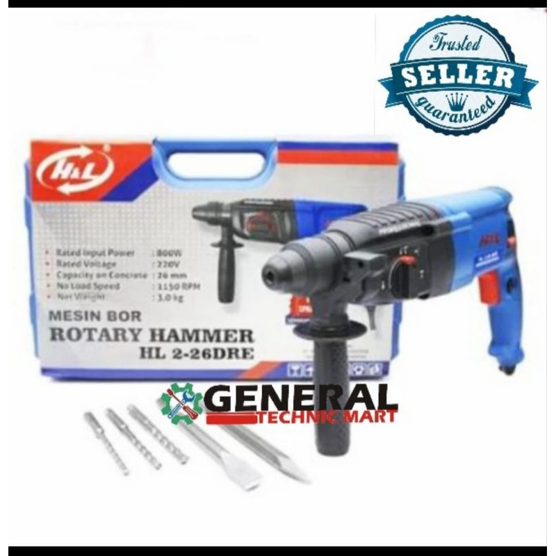 Mesin bor bobok beton rotary hammer H&L 2-26 DRE