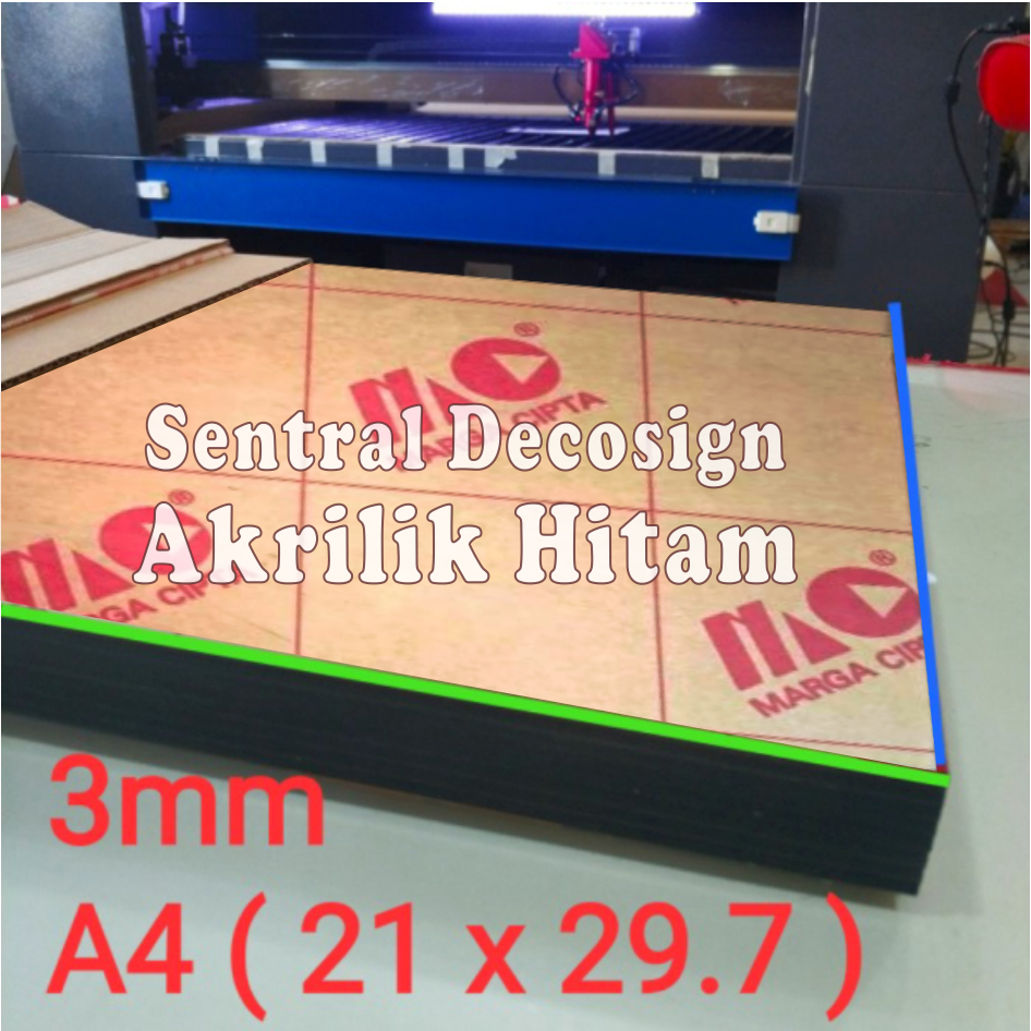 

Acrylic A4 hitam / Akrilik hitam A4 tebal 3mm 21cm x 29.7cm