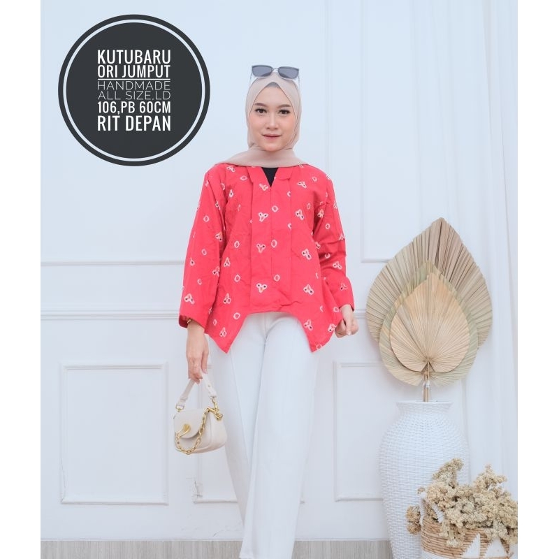 BLUS KUTUBARU MOTIF JUMPUTAN,BLUS MERAH