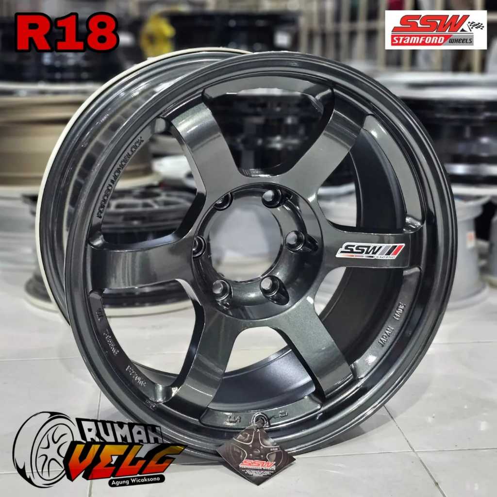R18 SSW Te37 Thailand original 100%quality Pajero fortuner double cabin (GUNMETAL) VELG RACING MOBIL