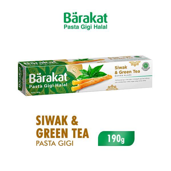 Barakat Pasta Gigi Siwak & Greentea Tube 190gr