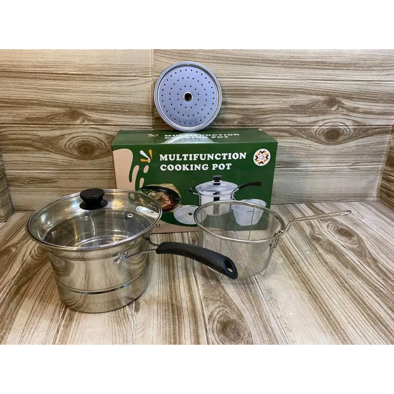 Cooking pot Multifungsion / Deep Fryer 22 cm Multifungsi pot 3 in 1 - Stainless